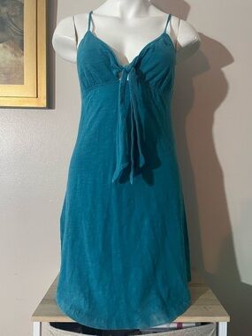 Roxy Teal Ruffled Strap Summer Top